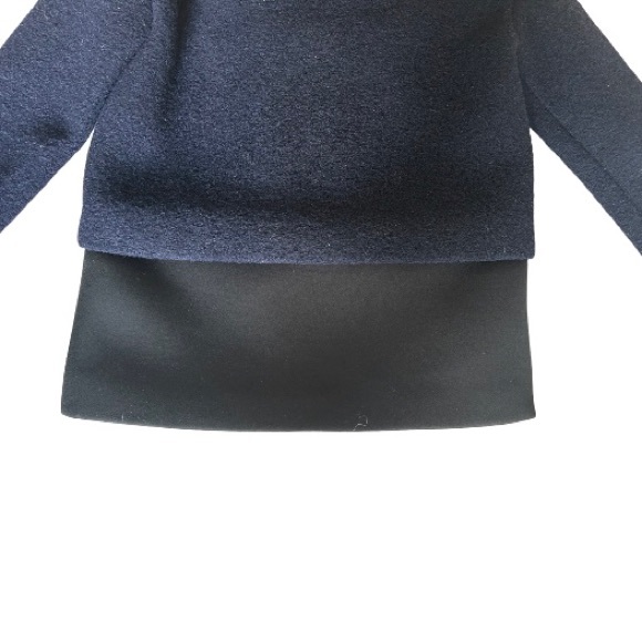 Color blocked Mixed Media Coat - Picture 6 of 10